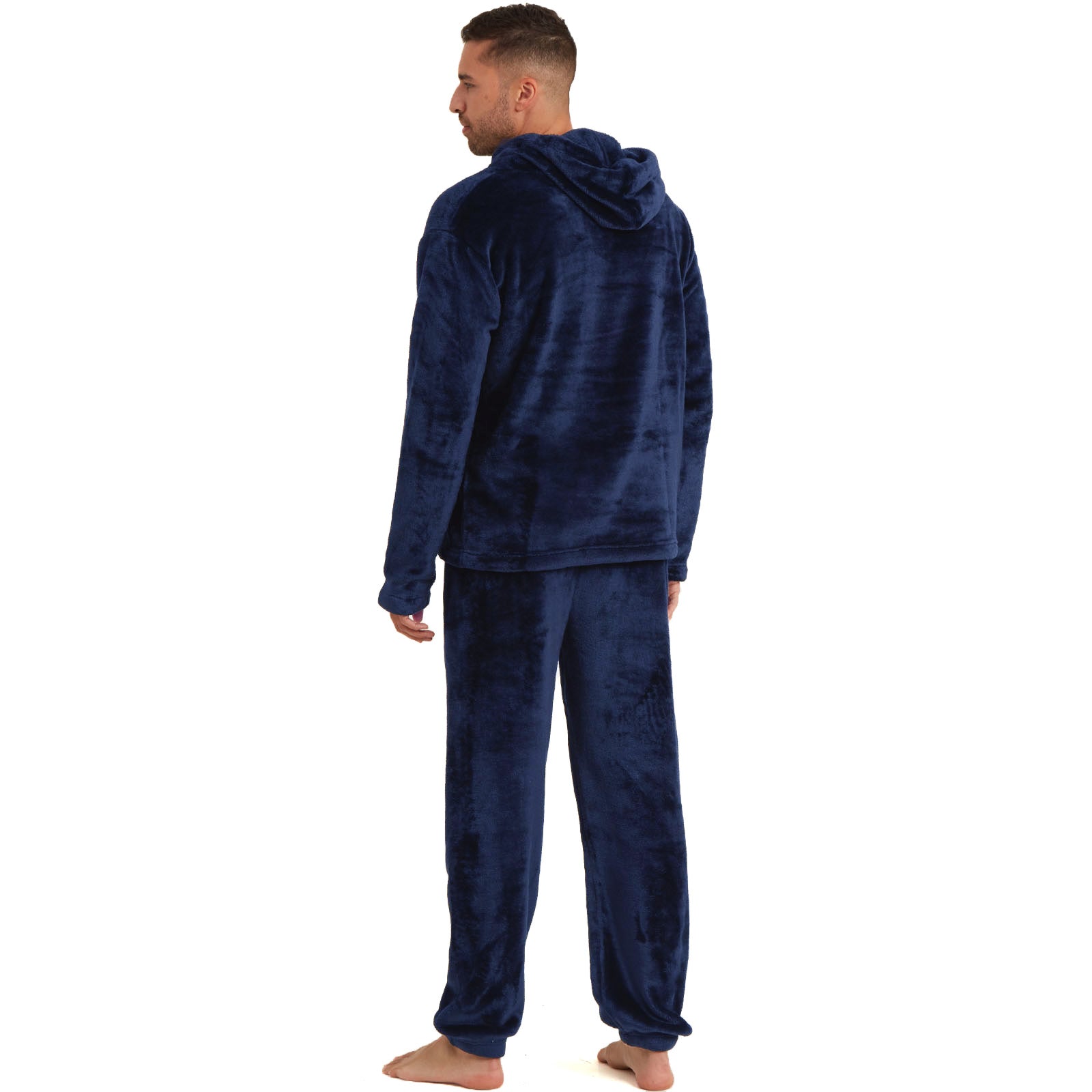 Snuggaroo Mens Soft Fleece Hooded PJs Pyjama Bottoms Top Loungewear Set