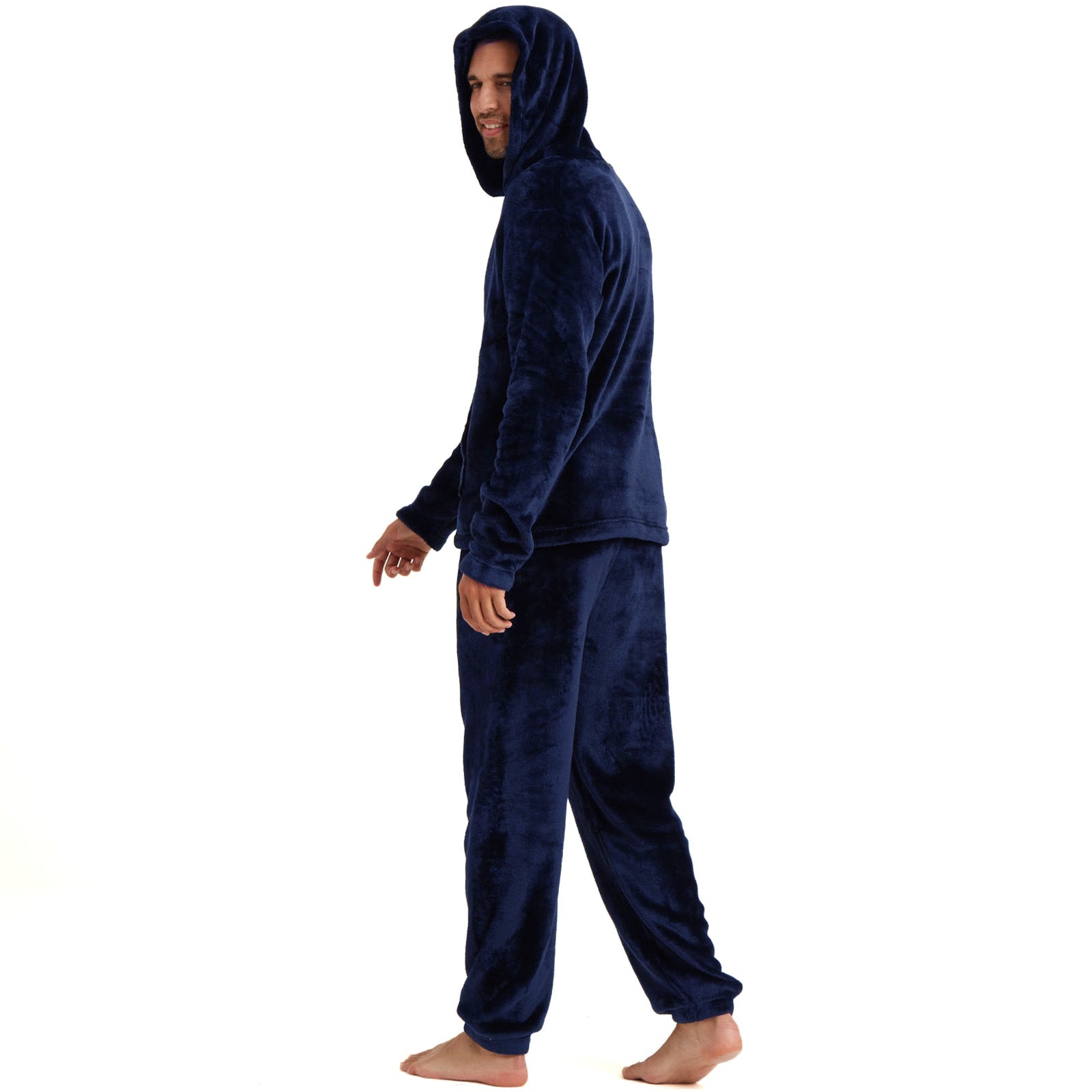 Snuggaroo Mens Soft Fleece Hooded PJs Pyjama Bottoms Top Loungewear Set