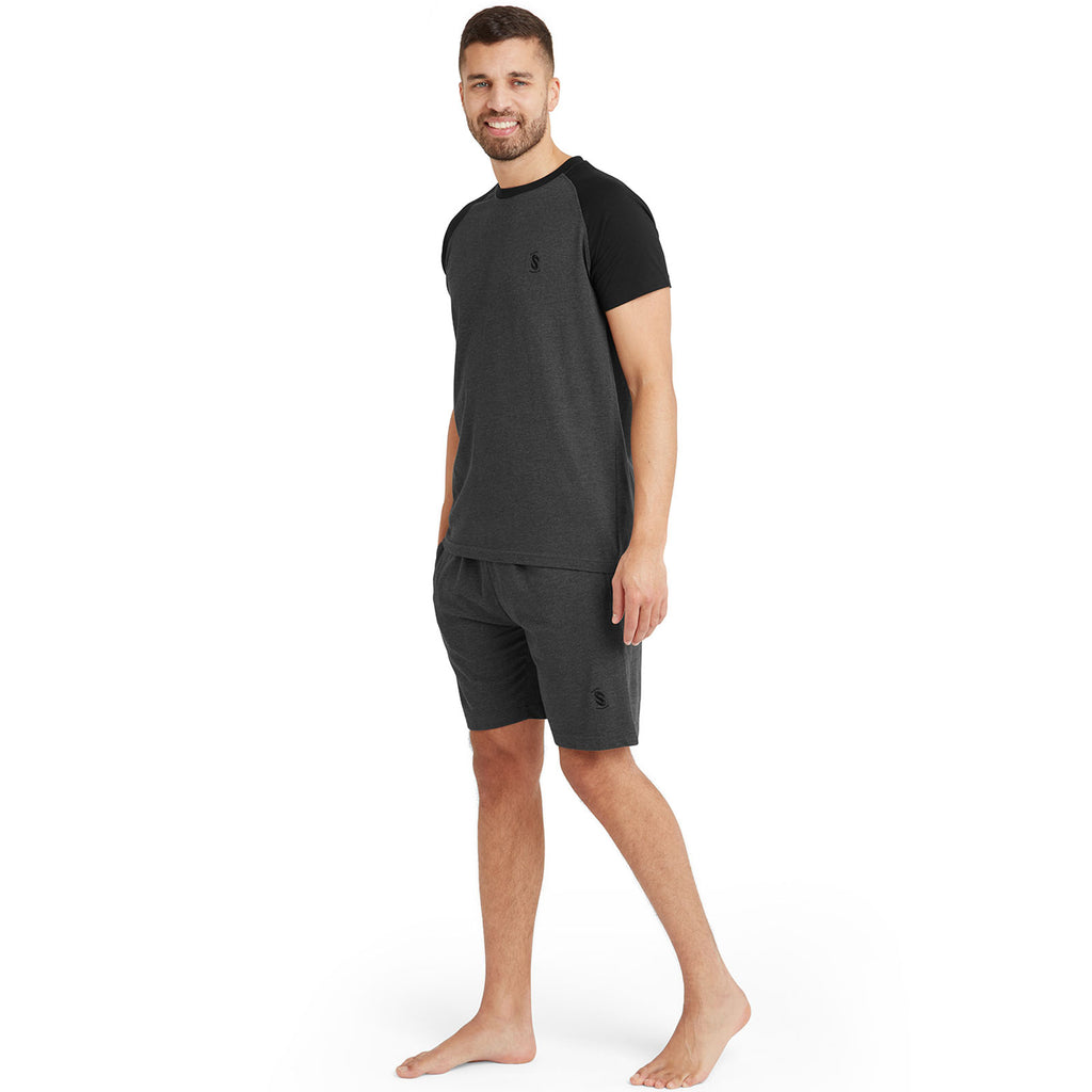 Snuggaroo Mens Short Sleeve Pyjama Set PJs Loungewear T Shirt Shorts