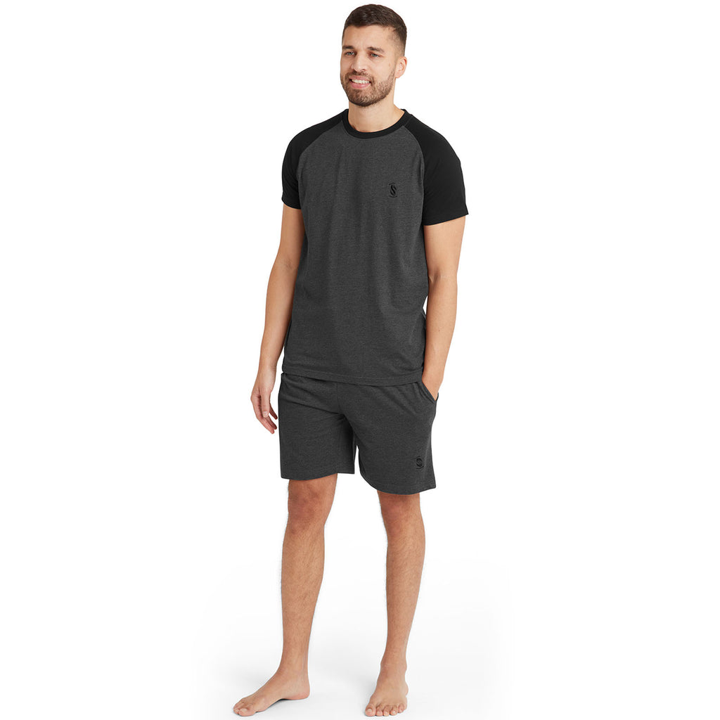 Snuggaroo Mens Short Sleeve Pyjama Set PJs Loungewear T Shirt Shorts