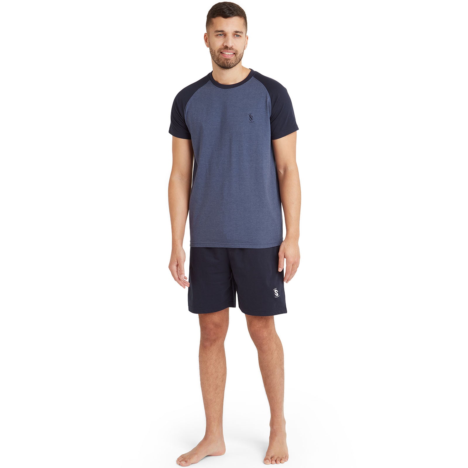 Snuggaroo Mens Short Sleeve Pyjama Set PJs Loungewear T Shirt Shorts