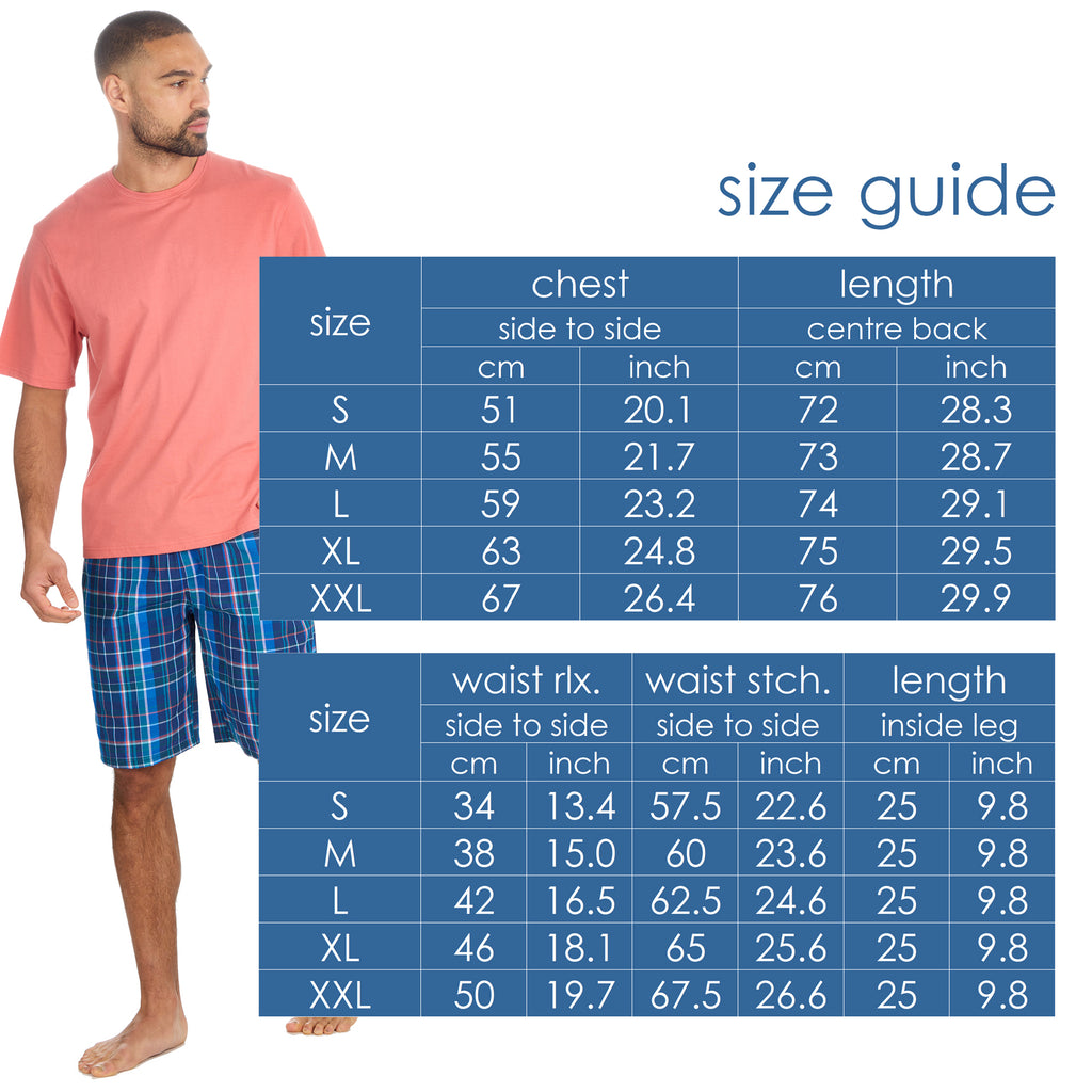 Mens 2-Piece Pyjama Set Short Sleeve T-Shirt Bottoms Loungewear Set S M L XL XXL