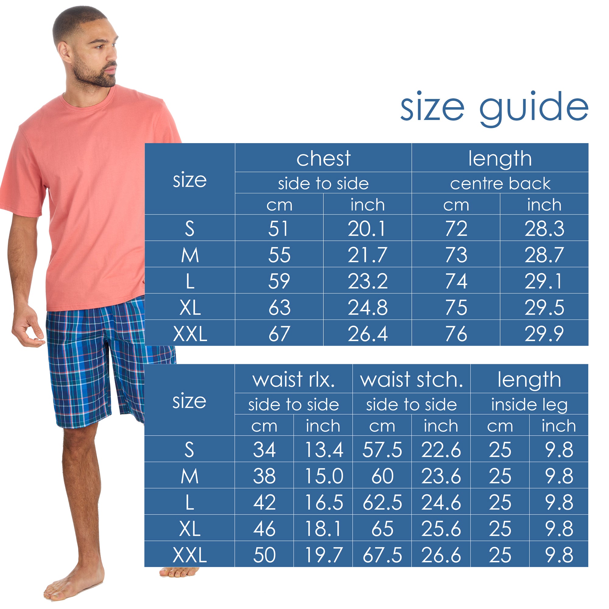 Mens 2-Piece Pyjama Set Short Sleeve T-Shirt Bottoms Loungewear Set S M L XL XXL