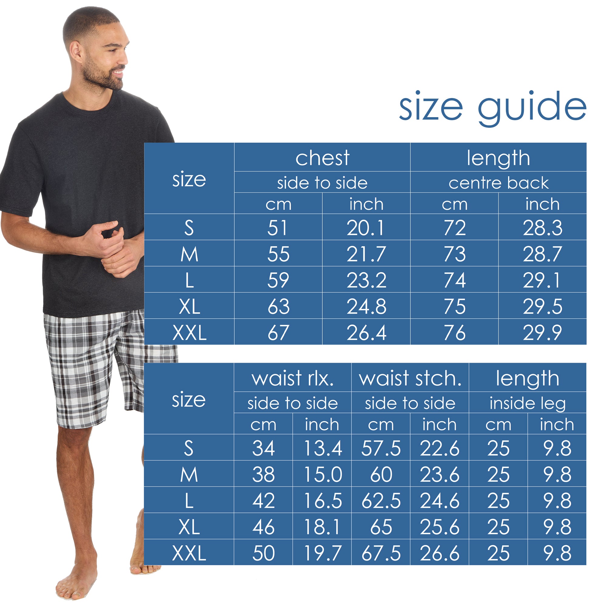 Mens 2-Piece Pyjama Set Short Sleeve T-Shirt Bottoms Loungewear Set S M L XL XXL