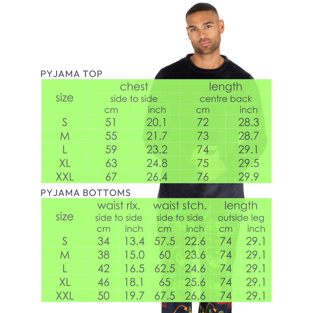 Mens Plush Fleece Lounge Set Gaming Pyjama Set Gamer Top and Bottoms PJ's S-XXL