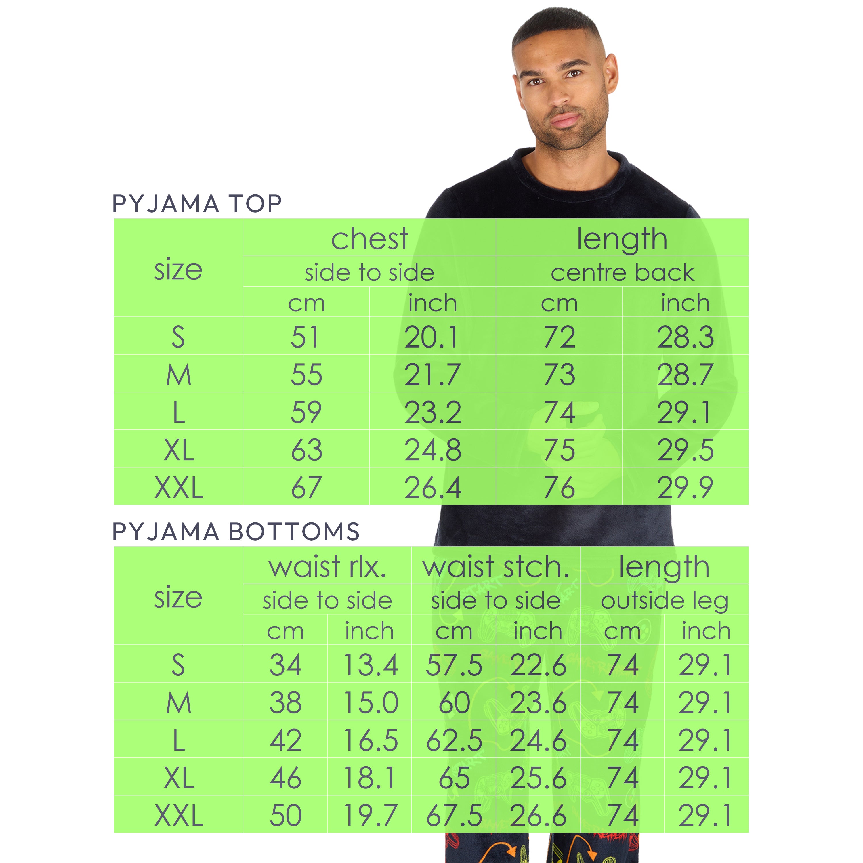 Mens Plush Fleece Lounge Set Gaming Pyjama Set Gamer Top and Bottoms PJ's S-XXL